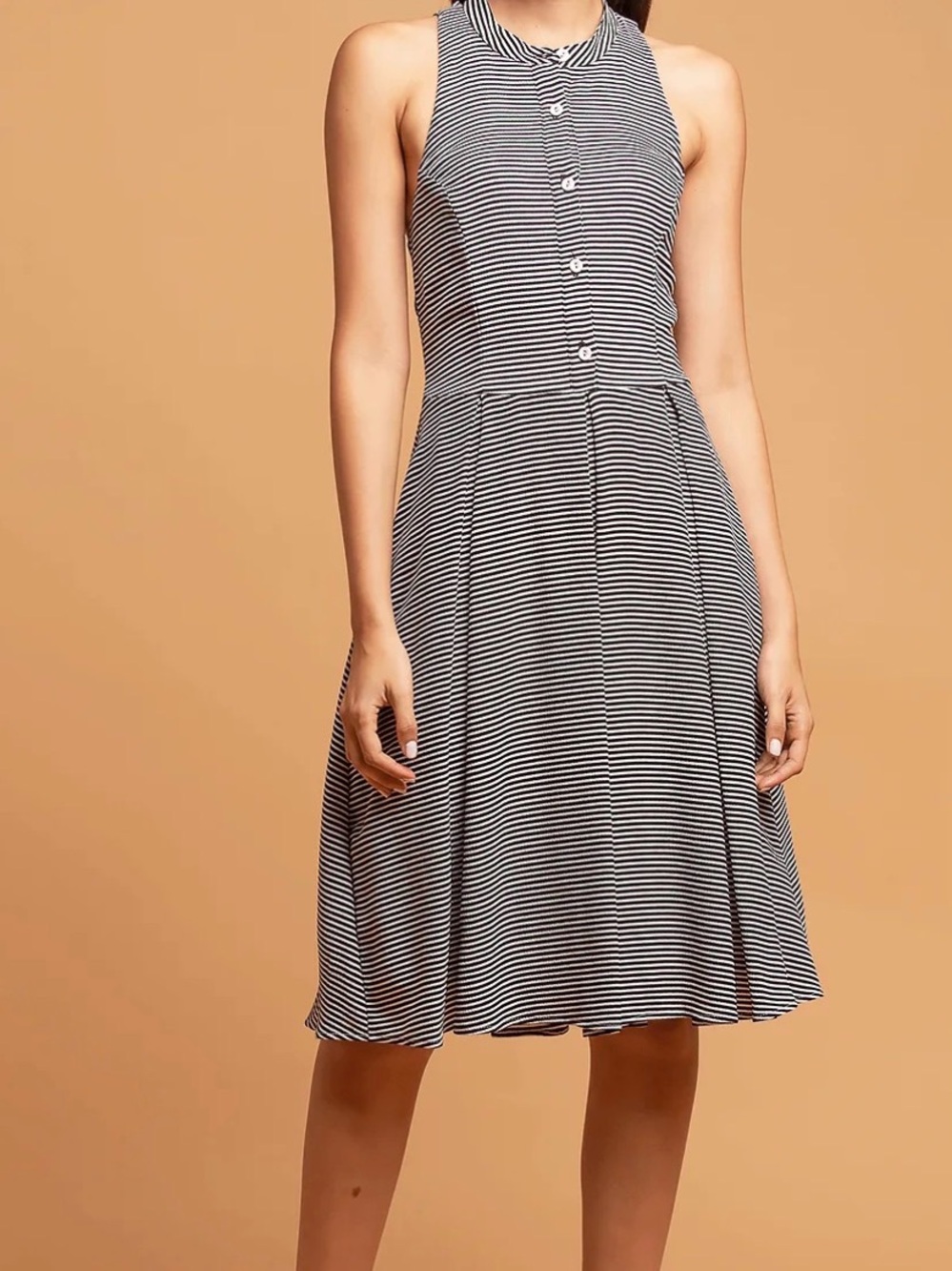 NWT Eva Franco Ariana Dress Black and White  Stripe size 6